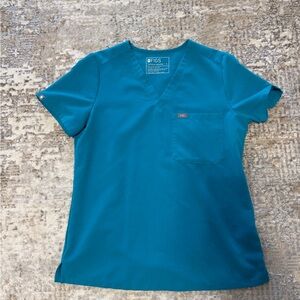 Small Teal Figs Catarina Scrub Top